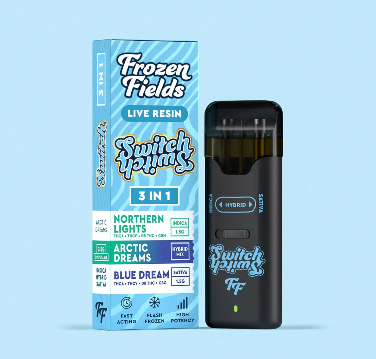 Frozen Fields Switch 3-in-1 Disposable Vape (3g)