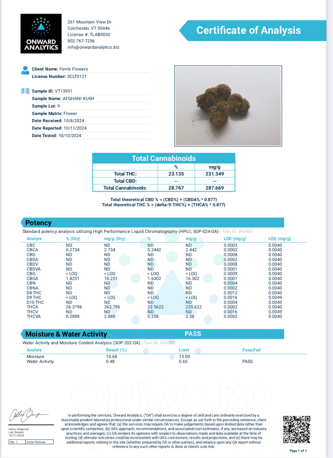 THCA AFGHANI KUSH- INDICA- THCA FLOWER - 23.14%