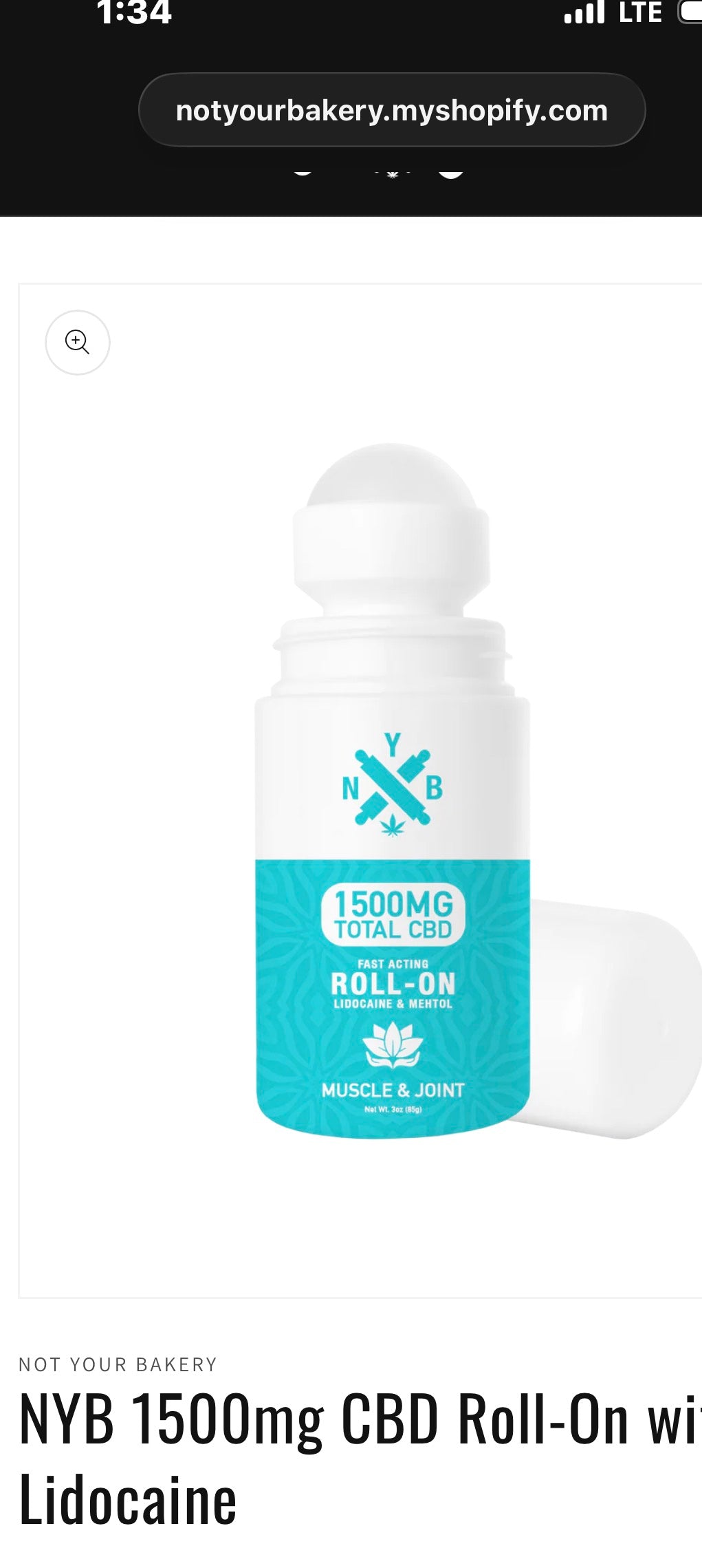 NYB CBD roll on with Lidocaine 1500 mg