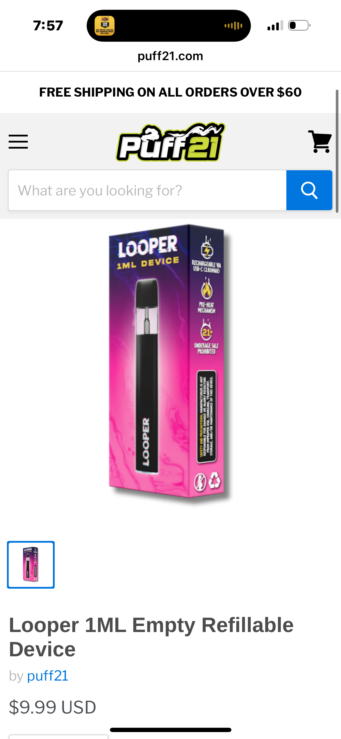 Looper 1MG Refillable Device