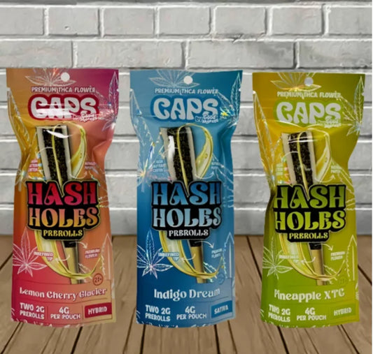 CAPS – Hash Holes – THCA Pre-Rolls – 2pk – 4g